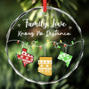 Custom Long Distance Circle Glass Ornament - Personalized Christmas Best Friend Birthday Gifts For Women, Besties, Sisters, BFF, Family - Wish We Were Closer Always