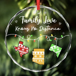Custom Long Distance Circle Glass Ornament - Personalized Christmas Best Friend Birthday Gifts For Women, Besties, Sisters, BFF, Family - Wish We Were Closer Always