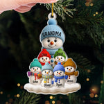 Custom Acrylic Ornament - Personalized Christmas Birthday Gifts For Mom, Grandma - Frosty Family Fun