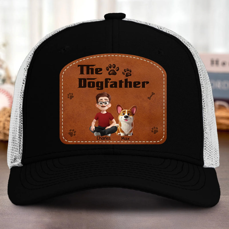 Custom Shaped Leather Patch Hat - Personalized Birthday Gifts For Dog Lovers, Dog Dad And Mom - Treat Dealer
