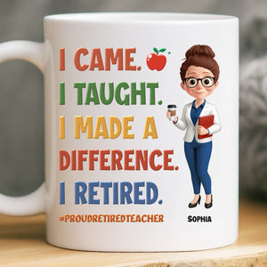 Custom Classroom Decor Mug - Personalized Retirement Gifts For Teachers, Women, Men - Bell’s Rung, I’m Done