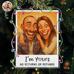 Custom Photo Funny Caricature Acrylic Ornament - Personalized Anniversary Christmas Wedding Gifts For Husband, Wife, Couple - Our Christmas Clause