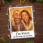 Custom Photo Funny Caricature Acrylic Ornament - Personalized Anniversary Christmas Wedding Gifts For Husband, Wife, Couple - Our Christmas Clause