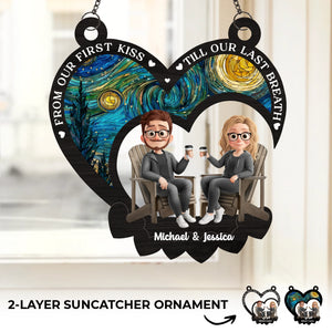 Custom Window Hanging Suncatcher Ornament - Personalized Anniversary Wedding Gifts For Husband And Wife, Him And Her - You’re My Forever Home