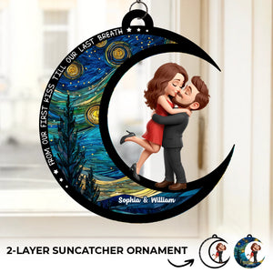 Custom Window Hanging Suncatcher Ornament - Personalized Anniversary Wedding Gifts For Husband And Wife, Him And Her - Love Under Starry Skies