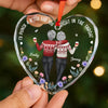 Custom Heart Glass Ornament - Personalized Christmas Best Friend Birthday Gifts For Women, Besties, Sisters, BFF - Sisters By Choice