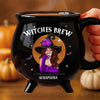 Custom 12oz Ceramic Cauldron Coffee Mug - Personalized Halloween Witchy Gifts For Besties, Sisters, BFF, Family, Yourself - She Drinks Like A Queen, But Hexes Like A Goddess