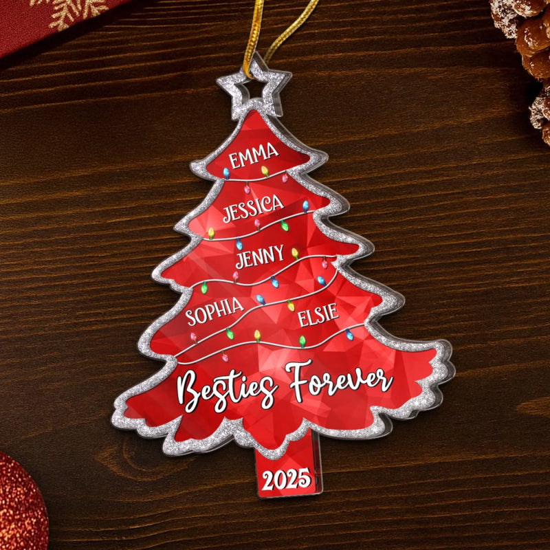 Custom Acrylic Ornament - Personalized Christmas Best Friend Birthday Gifts For Women, Besties, Sisters, BFF - Shining With Friendship
