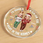 Custom Circle Glass Ornament - Personalized Christmas Best Friend Birthday Gifts For Best Friends, BFF, Sisters - Chaos Queens Forever