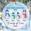 Custom Ceramic Ornament - Personalized Christmas Birthday Gifts For Mom, Dad, Kids - Our Frosty Family