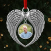 Custom Photo Metal Angel Wings Ornament - Personalized Memorial Sympathy Gifts For Loss Of Mom, Dad - Always Loved, Never Forgotten