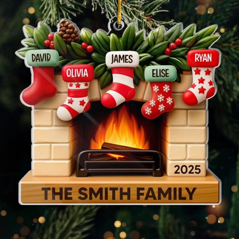 Custom Acrylic Ornament - Personalized Christmas Birthday Gifts For Mom, Dad, Kids - Our Merry Stockings