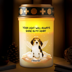 Custom Name Pet Memorial Decor - Personalized Cemetery Solar Light