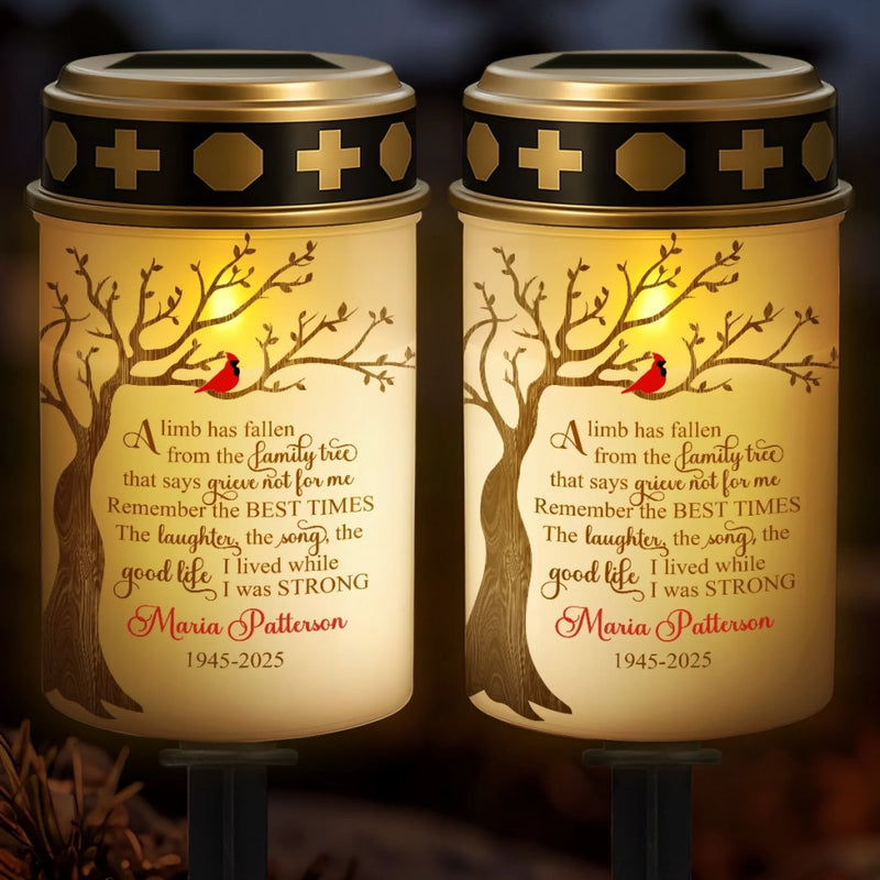 Custom Solar Stake Lights - Personalized Memorial Sympathy Gifts For Loss Of Mom, Dad - Love’s Light Never Fades
