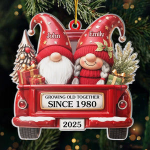 Custom Acrylic Ornament - Personalized Anniversary Christmas Wedding Gifts For Husband And Wife, Him And Her - Growing Old, Staying Merry