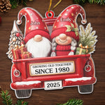 Custom Acrylic Ornament - Personalized Anniversary Christmas Wedding Gifts For Husband And Wife, Him And Her - Growing Old, Staying Merry