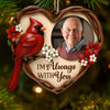 Custom Photo Wood Ornament - Personalized Christmas Memorial Sympathy Gifts For Loss Of Mom, Dad - Your Love Lights My Way