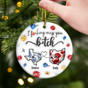 Custom Long Distance Ceramic Ornament - Personalized Best Friend Christmas Birthday Gifts For Women, Besties, Sisters, BFF - From State To State, Always My Mate