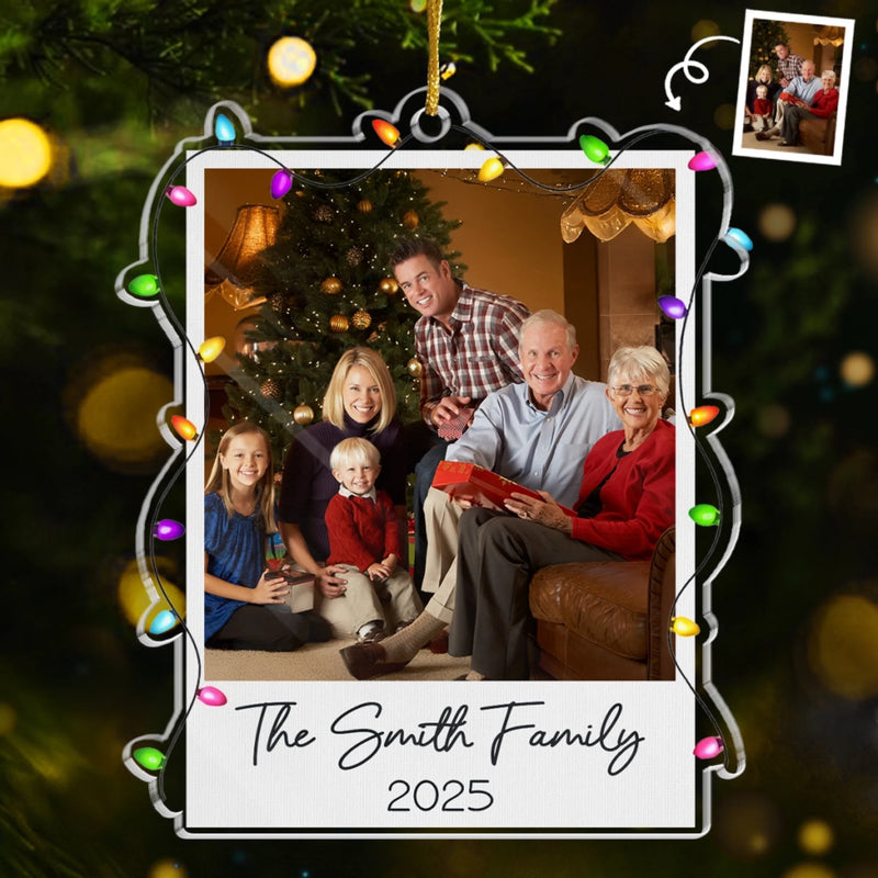 Custom Photo Acrylic Ornament - Personalized Christmas Birthday Gifts For Mom, Dad, Kids - Merry Moments Together