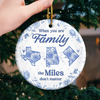 Custom Long Distance Ceramic Ornament - Personalized Christmas Birthday Gifts For Mom, Dad, Kids - No Map Can Measure Love