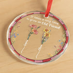 Custom Circle Glass Ornament - Personalized Christmas Best Friend Birthday Gifts For Women, Besties, Sisters, BFF - Blooming Bonds