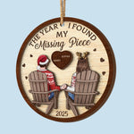 Custom Double Layer Wooden Ornament - Personalized Anniversary Christmas Wedding Gifts For Husband And Wife, Him And Her - My Missing Piece
