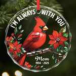 Custom Circle Glass Ornament - Personalized Christmas Memorial Sympathy Gifts For Loss Of Mom, Dad - In Spirit, Always Near