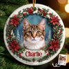 Custom Photo Ceramic Ornament - Personalized Pet Memorial Sympathy Gifts For Dogs, Cats - Forever In Our Memory