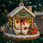 Custom Wood Ornament - Personalized Christmas Birthday Gifts For Chicken Lovers, Farmers - Merry Chickmas