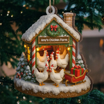 Custom Wood Ornament - Personalized Christmas Birthday Gifts For Chicken Lovers, Farmers - Merry Chickmas