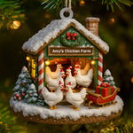Custom Wood Ornament - Personalized Christmas Birthday Gifts For Chicken Lovers, Farmers - Merry Chickmas