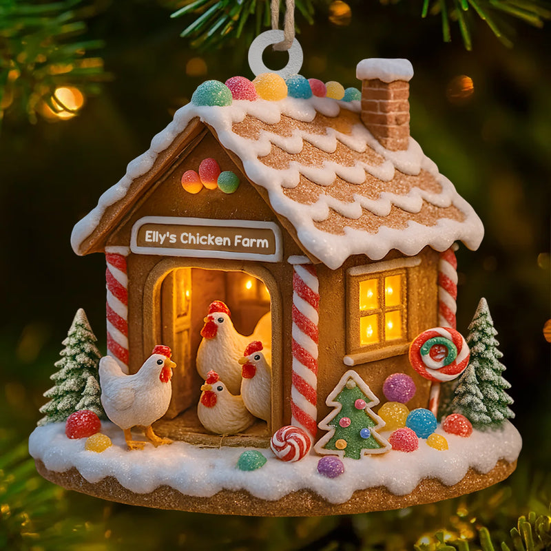Custom Wood Ornament - Personalized Christmas Birthday Gifts For Women, Men - Sweet Little Chicken Paradise