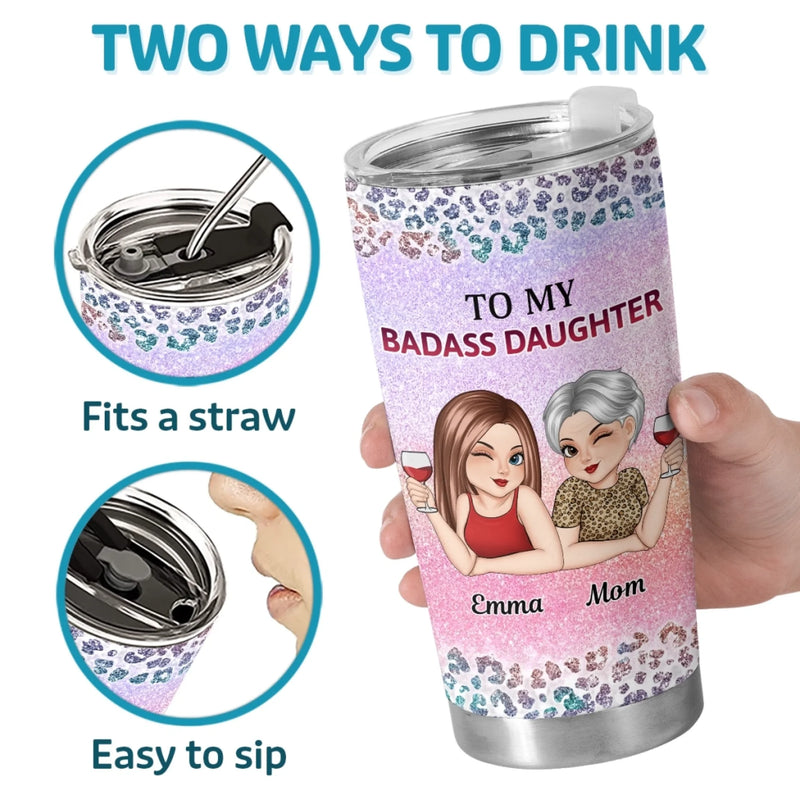 Custom Tumbler - Personalized Birthday Gifts For Mom, Grandma, Daughter, Granddaughter - Strong Like You, Loved By Me