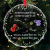 Custom Circle Glass Ornament - Personalized Best Friend Birthday Gifts For Women, Besties, Sisters, BFF - You’re My Sunshine In A Garden Of Roses