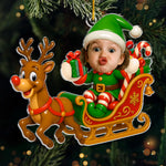 Custom Photo Acrylic Ornament - Personalized Christmas Birthday Gifts For Kids - Sleigh Bells Fun
