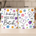 Custom Mug - Personalized Best Friend Birthday Gifts For Women, Besties, Sisters, BFF - No Miles Can Break Our Bond