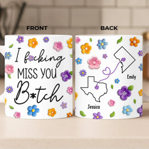 Custom Mug - Personalized Best Friend Birthday Gifts For Women, Besties, Sisters, BFF - No Miles Can Break Our Bond