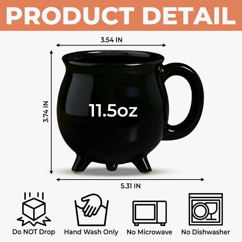 Custom Witch Cauldron Coffee Mug - New Arrival, Personalized Halloween Witchy Gifts For Besties, Sisters, BFF, Family, Yourself - Witching You A Wicked Brew AMZ