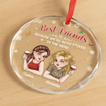 Custom Circle Glass Ornament - Personalized Best Friend Birthday Gifts For Women, Besties, Sisters, BFF - Forever Better Together