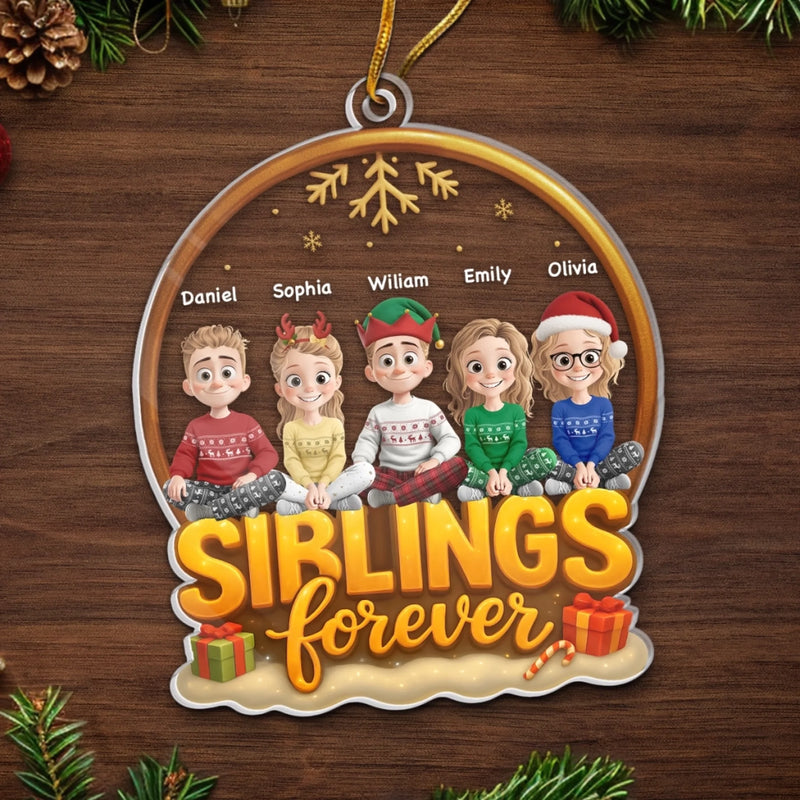 Custom Acrylic Ornament - Personalized Christmas Birthday Gifts For Brother, Sister - Siblings Forever United