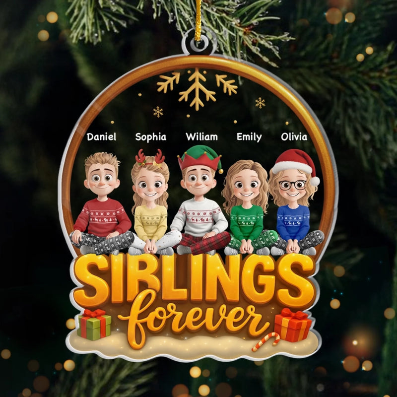 Custom Acrylic Ornament - Personalized Christmas Birthday Gifts For Brother, Sister - Siblings Forever United