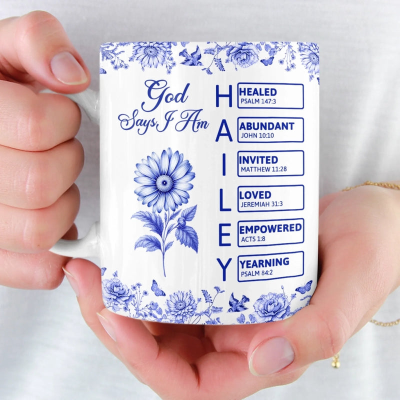 Custom Mug - Personalized Best Friend Birthday Gifts For Women, Besties, Sisters, BFF - God Says I Am Enough