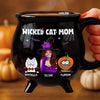 Custom 12oz Ceramic Cauldron Coffee Mug - Personalized Halloween Witchy Gifts For Cat Lovers, Cat Mom And Dad - Spooky Cat Mom