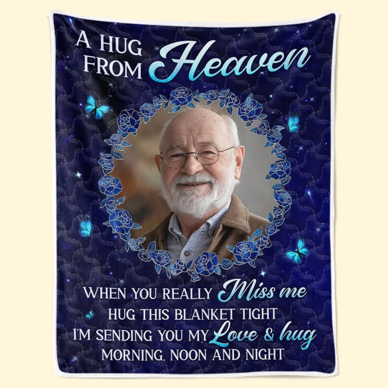 Custom Photo Blanket - Personalized Christmas Memorial Sympathy Gifts For Loss Of Mom, Dad - Love Never Ends, Only Grows Stronger