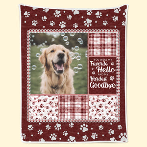 Custom Photo Blanket - Personalized Pet Christmas Memorial Sympathy Gifts For Dogs, Cats - Your Paw Prints Are Etched In My Heart