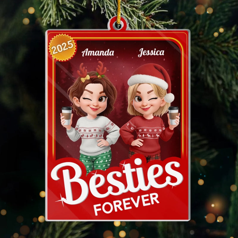 Custom Acrylic Ornament - Personalized Christmas Best Friend Birthday Gifts For Women, Besties, Sisters, BFF - Always Together, No Matter What
