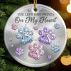 Custom Ceramic Ornament - Personalized Pet Christmas Memorial Sympathy Gifts For Dogs, Cats - Paws Of Love
