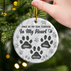 Custom Ceramic Ornament - Personalized Pet Christmas Memorial Sympathy Gifts For Dogs, Cats - Love Leaves Paw Prints