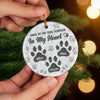 Custom Ceramic Ornament - Personalized Pet Christmas Memorial Sympathy Gifts For Dogs, Cats - Love Leaves Paw Prints