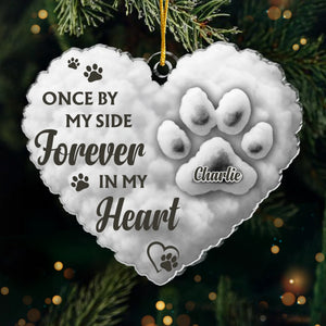 Custom Acrylic Ornament - Personalized Pet Christmas Memorial Sympathy Gifts For Dogs, Cats - Paws Forever Remembered
